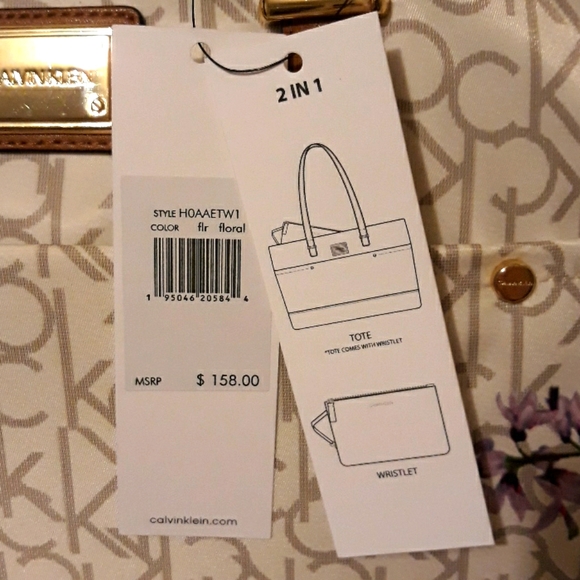 Calvin Klein Logo Tote with Wristlet - Picture 4 of 16
